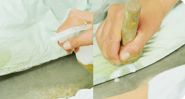 クリーニング前の汚れ除去